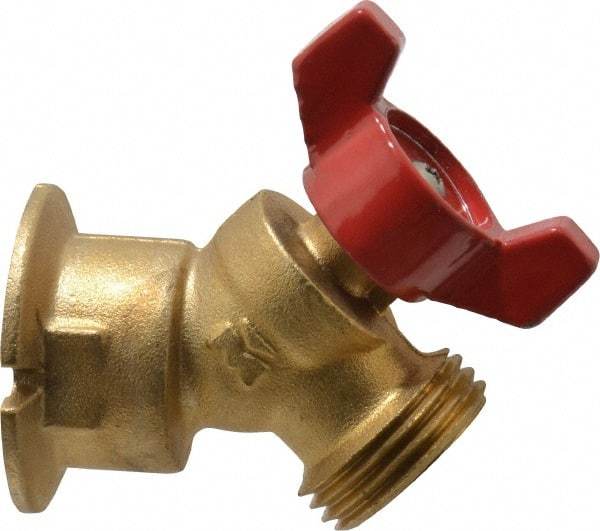 B&K Mueller - 3/4" Pipe, Brass Sillcock - Tee Handle, FNPT x GHT End Connections, 125 psi WOG Rating - Exact Tool & Supply
