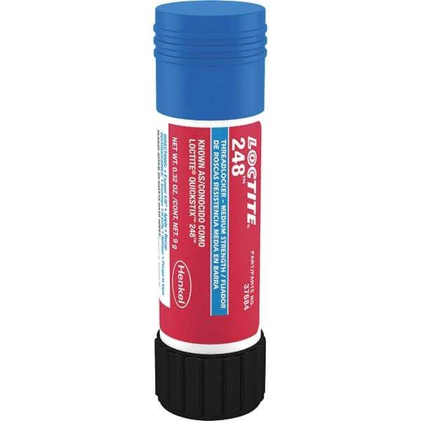 Loctite - 9 g Stick, Blue, Medium Strength Semisolid Threadlocker - Series 248, 24 hr Full Cure Time, Hand Tool, Heat Removal - Exact Tool & Supply