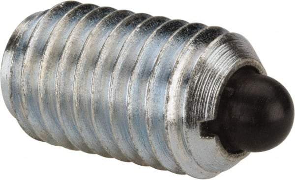 Gibraltar - 5/8-11, 1-1/16" Thread Length, 0.215" Plunger Projection, Steel Threaded Spring Plunger - 0.31" Max Plunger Diam, 1.062" Plunger Length, 7 Lb Init End Force, 50 Lb Final End Force - Exact Tool & Supply