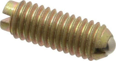 Gibraltar - 10-32, 0.093" Ball Diam, 33/64" Body Length, 0.025" Max Ball Reach, Threaded Ball Plunger - Steel Body, Steel Ball, 2 Lb Initial End Force, 5 Lb Final End Force - Exact Tool & Supply