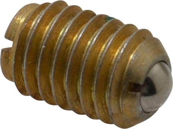Gibraltar - 1/2-13, 0.281" Ball Diam, 3/4" Body Length, 0.072" Max Ball Reach, Threaded Ball Plunger - Steel Body, Steel Ball, 6 Lb Initial End Force, 30 Lb Final End Force, Locking Element - Exact Tool & Supply