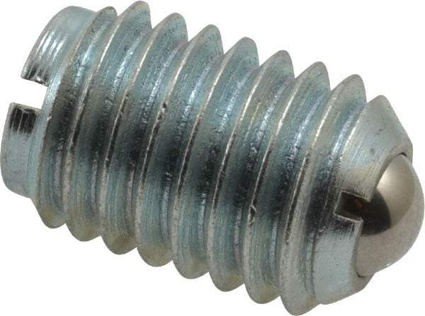 Gibraltar - 1/2-13, 0.281" Ball Diam, 3/4" Body Length, 0.072" Max Ball Reach, Threaded Ball Plunger - Steel Body, Steel Ball, 3 Lb Initial End Force, 6 Lb Final End Force - Exact Tool & Supply