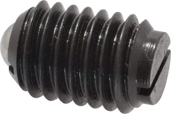Gibraltar - 1/2-13, 0.281" Ball Diam, 3/4" Body Length, 0.072" Max Ball Reach, Threaded Ball Plunger - Steel Body, Steel Ball, 6 Lb Initial End Force, 12 Lb Final End Force - Exact Tool & Supply
