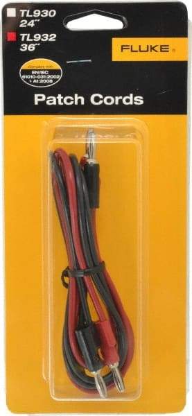 Fluke - Black/Red Electrical Test Equipment Patch Cord Set - Use with Test Equipment - Exact Tool & Supply