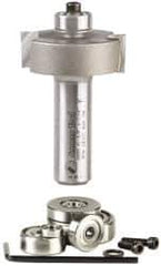 Amana Tool - 1-3/8" Cut Diam, 1/2" Length of Cut, 2 Flute Profiling Edge Profile Router Bit - Carbide-Tipped, 1/2" Shank Diam, 2-3/8" OAL, Uncoated - Exact Tool & Supply