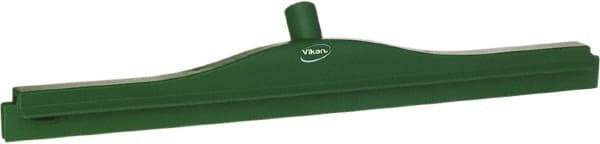 Vikan - 24" Rubber Blade Floor Squeegee - Double Edge, Green, Plastic Holder - Exact Tool & Supply
