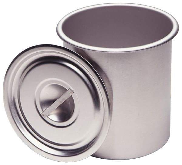 VOLLRATH - Round, Chrome Stainless Steel Food Storage Container - 10.9" High x 9" Wide - Exact Tool & Supply