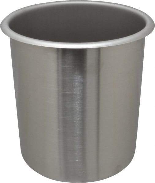 VOLLRATH - Round, Chrome Stainless Steel Food Storage Container - 7.6" High x 6-1/2" Wide - Exact Tool & Supply