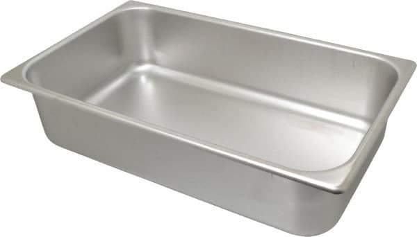 VOLLRATH - Rectangular, Chrome Stainless Steel Food Pan - 4" High x 9.8" Wide x 16.4" Long - Exact Tool & Supply