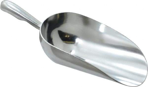 VOLLRATH - 12 oz Silver Cast Aluminum Round Bottom Scoop - 3.3" Wide Bowl, 3" Handle Length, 8.8" OAL - Exact Tool & Supply
