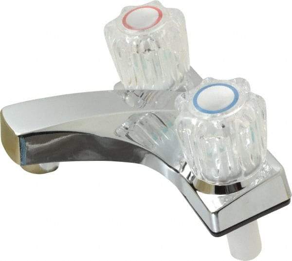 B&K Mueller - Knob Handle, Deck Plate Bathroom Faucet - Two Handle, No Drain, Standard Spout - Exact Tool & Supply