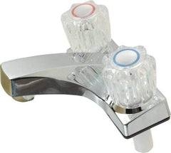 B&K Mueller - Knob Handle, Deck Plate Bathroom Faucet - Two Handle, No Drain, Standard Spout - Exact Tool & Supply