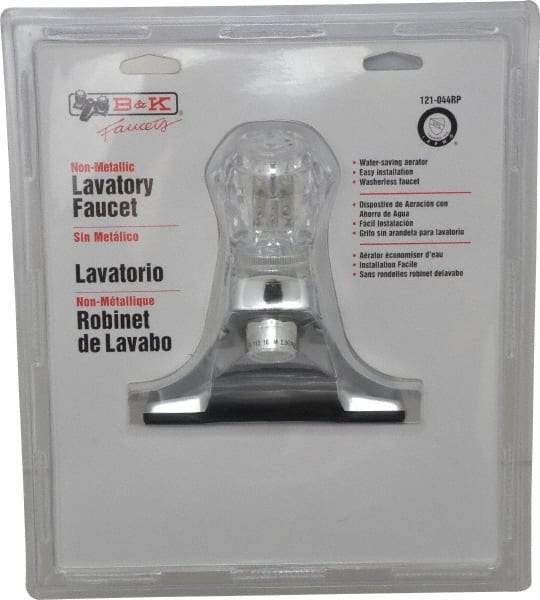 B&K Mueller - Knob Handle, Deck Plate Bathroom Faucet - One Handle, No Drain, Standard Spout - Exact Tool & Supply