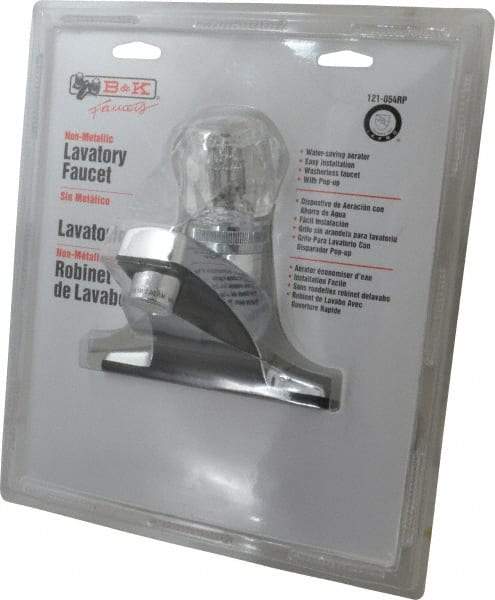B&K Mueller - Knob Handle, Deck Plate Bathroom Faucet - One Handle, Pop Up Drain, Standard Spout - Exact Tool & Supply
