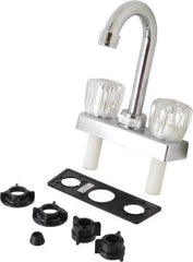 B&K Mueller - Deck Plate Mount, Bar and Hospitality Faucet without Spray - Two Handle, Knob Handle, High Arc Spout - Exact Tool & Supply