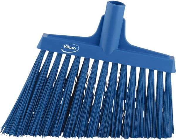Vikan - 9-1/2" Wide, Blue Synthetic Bristles, Angled Broom - Exact Tool & Supply