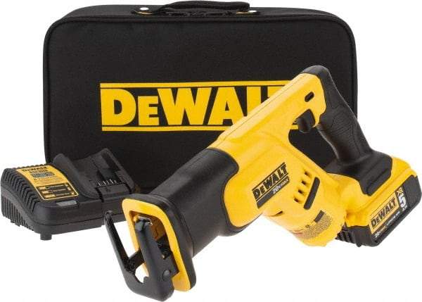 DeWALT - 20V, 0 to 2,900 SPM, Cordless Reciprocating Saw - 1-1/8" Stroke Length, 14" Saw Length, 1 Lithium-Ion Battery Included - Exact Tool & Supply