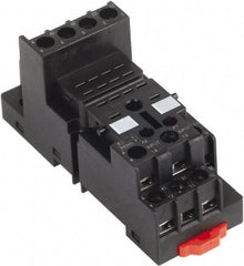 Schneider Electric - 250 Volt, 10 Amp, Flat Relay Socket - DIN Rail Mount, Panel Mount, IP20, Box Lug Mixed Terminal - Exact Tool & Supply