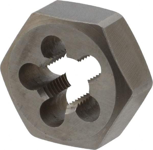 DORMER - M10x1.00 Metric Fine Thread, Right Hand Thread, Hex Rethreading Die - High Speed Steel, 3/8" Thick, Series F312 - Exact Tool & Supply