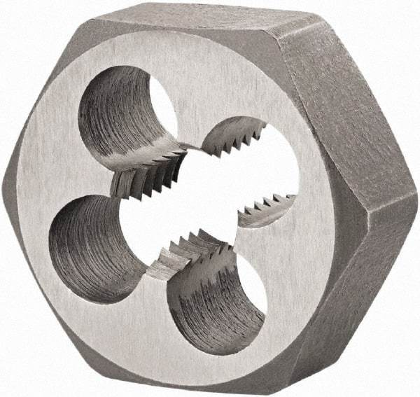 DORMER - M6x1.00 Metric Coarse Thread, Right Hand Thread, Hex Rethreading Die - High Speed Steel, 1/4" Thick, Series F302 - Exact Tool & Supply