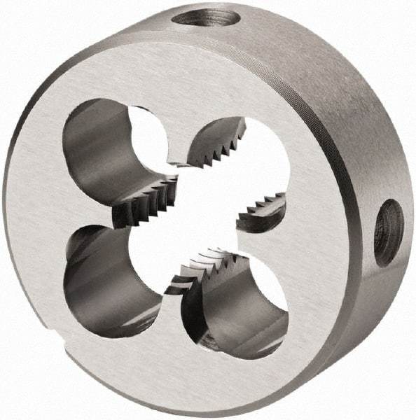 DORMER - #8-32 UNC Thread, High Speed Steel Round Die - 7mm Thick, Right Hand Thread, Series F120 - Exact Tool & Supply