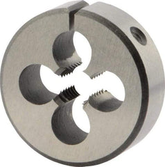 DORMER - M10x1.50 Metric Coarse Thread, 1-1/2" Outside Diam High Speed Steel Round Die - 1/2" Thick, Right Hand Thread, Series F300, Adjustable - Exact Tool & Supply