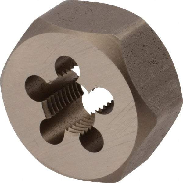 Union Butterfield - 1/4-18 NPT, 1-1/4" Hex, Right Hand, Hex Rethreading Die - 5/8" Thick, Adjustable, Chromium Steel, Series 2025 - Exact Tool & Supply