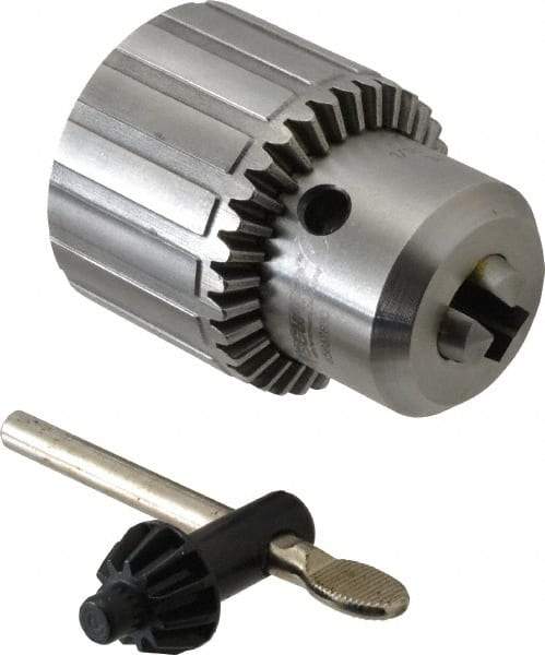 Accupro - JT3, 1/32 to 5/8" Capacity, Tapered Mount Drill Chuck - Keyed, 57mm Sleeve Diam, 77mm Open Length - Exact Tool & Supply