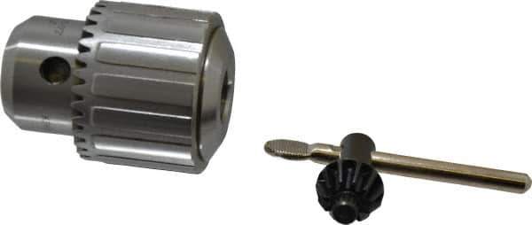 Accupro - JT6, 1/32 to 1/2" Capacity, Tapered Mount Drill Chuck - Keyed, 2.087" Sleeve Diam, 2.717" Open Length - Exact Tool & Supply
