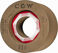 Camel Grinding Wheels - 6" Wide x 12" Diam, Type 7 Feed Regulating Wheel - 5" Hole Size, 80 Grit, Hardness R, 7-1/2" Diam x 1-1/2" Deep Recess, 7-1/2" Diam x 1-1/2" Deep Opposite Side Recess - Exact Tool & Supply