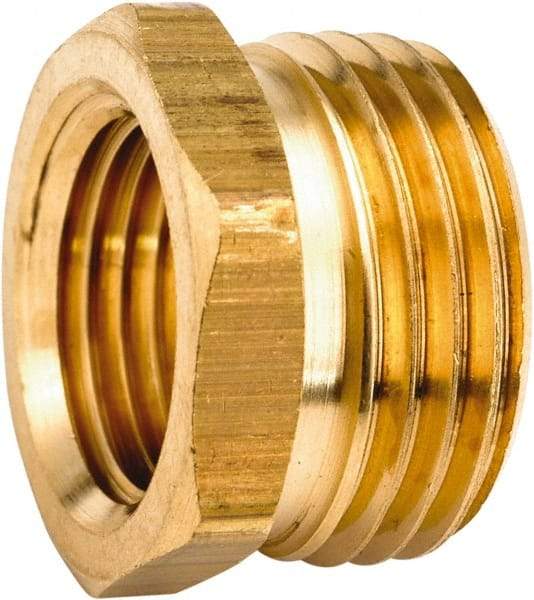 ANDERSON METALS - 3/4 MGHT & 3/8 NPT Garden Hose Male x FIP - Lead Free Brass, Male Hose to Female Pipe Connector - Exact Tool & Supply