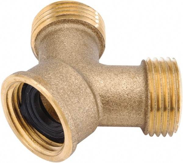 ANDERSON METALS - 3/4 GHT Garden Hose F x M x M Garden Hose Y - Zinc, Female Hose to Male Hose to Male Hose Connector - Exact Tool & Supply