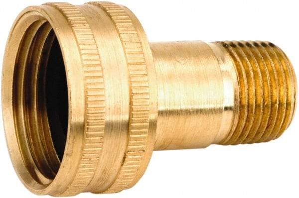 ANDERSON METALS - 3/4 FGHT & 1/4 MPT Garden Hose Female x MIP Swivel - Lead Free Brass, Female Hose to Male Pipe Swivel Connector - Exact Tool & Supply