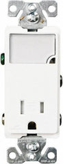 Cooper Wiring Devices - 2 Pole, 125 VAC, 15 Amp, 1 Outlet, Flush Mounted, Self Grounding, Tamper Resistant Combination Outlet with Night Light - 5-15R Configuration, Back Side Wiring, Thermoplastic Material, cULus Listed Standard - Exact Tool & Supply
