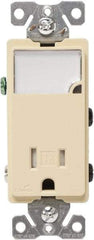 Cooper Wiring Devices - 2 Pole, 125 VAC, 15 Amp, 1 Outlet, Flush Mounted, Self Grounding, Tamper Resistant Combination Outlet with Night Light - 5-15R Configuration, Back Side Wiring, Thermoplastic Material, cULus Listed Standard - Exact Tool & Supply