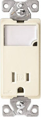 Cooper Wiring Devices - 2 Pole, 125 VAC, 15 Amp, 1 Outlet, Flush Mounted, Self Grounding, Tamper Resistant Combination Outlet with Night Light - 5-15R Configuration, Back Side Wiring, Thermoplastic Material, cULus Listed Standard - Exact Tool & Supply