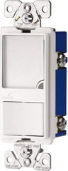 Cooper Wiring Devices - 1 Pole, 120 VAC, 15 Amp, Flush Mounted, Combination Switch with Night Light - NonNEMA Configuration, 1 Switch, Back Side Wiring, Thermoplastic Material, cULus Listed, NOM 426 Standard - Exact Tool & Supply