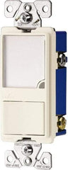 Cooper Wiring Devices - 1 Pole, 120 VAC, 15 Amp, Flush Mounted, Combination Switch with Night Light - NonNEMA Configuration, 1 Switch, Back Side Wiring, Thermoplastic Material, cULus Listed, NOM 426 Standard - Exact Tool & Supply