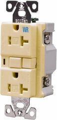 Cooper Wiring Devices - 1 Phase, 5-20R NEMA, 125 VAC, 20 Amp, Self Grounding, GFCI Receptacle - 2 Pole, Back and Side Wiring, Tamper Resistant, Thermoplastic Commercial, Specification Grade - Exact Tool & Supply
