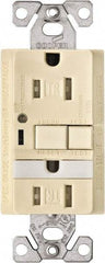 Cooper Wiring Devices - 1 Phase, 5-15R NEMA, 125 VAC, 15 Amp, Self Grounding, GFCI Receptacle - 2 Pole, Back and Side Wiring, Tamper Resistant, Thermoplastic Commercial, Specification Grade - Exact Tool & Supply