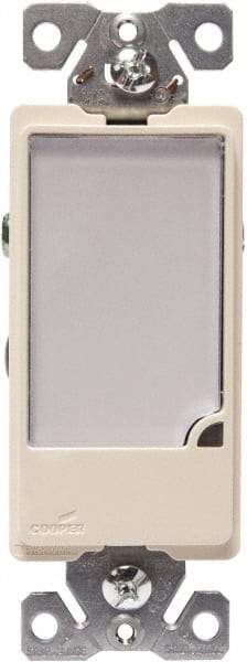 Cooper Wiring Devices - 1 Pole, 120 VAC, 15 Amp, Flush Mounted, Combination Night Light - NonNEMA Configuration, Back Side Wiring, Thermoplastic Material, cULus Listed, NOM 426 Standard - Exact Tool & Supply