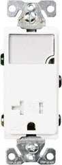 Cooper Wiring Devices - 2 Pole, 125 VAC, 20 Amp, 1 Outlet, Flush Mounted, Self Grounding, Tamper Resistant Combination Outlet with Night Light - 5-20R Configuration, Back Side Wiring, Thermoplastic Material, cULus Listed Standard - Exact Tool & Supply