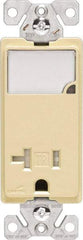 Cooper Wiring Devices - 2 Pole, 125 VAC, 20 Amp, 1 Outlet, Flush Mounted, Self Grounding, Tamper Resistant Combination Outlet with Night Light - 5-20R Configuration, Back Side Wiring, Thermoplastic Material, cULus Listed Standard - Exact Tool & Supply
