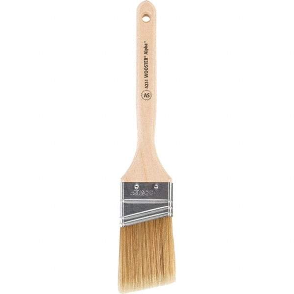 Wooster Brush - 2" Angled Synthetic Sash Brush - 2-11/16" Bristle Length, 7-7/8" Maple Fluted Handle - Exact Tool & Supply