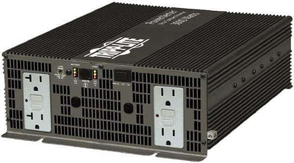 Tripp-Lite - 4 Connection, 12 VDC Input, 120 VAC Output, 6,000 Peak Wattage, Surface Mount Power Inverter - 10-1/2" Wide x 4" Deep x 4" High, 3,000 Watt Continuous Output Power, Fan Cooled - Exact Tool & Supply