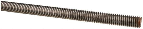 Value Collection - 3/8-16 UNC (Coarse), 6' Long, Alloy Steel Threaded Rod - Plain Finish, Right Hand Thread - Exact Tool & Supply