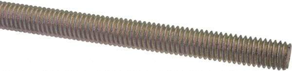 Value Collection - #10-32 UNF (Fine), 6' Long, Low Carbon Steel Threaded Rod - Zinc-Plated Finish, Right Hand Thread - Exact Tool & Supply