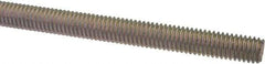 Value Collection - #10-32 UNF (Fine), 6' Long, Low Carbon Steel Threaded Rod - Zinc-Plated Finish, Right Hand Thread - Exact Tool & Supply