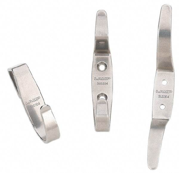 Sugatsune - 33/64" Wide x 3-15/16" High x 0.08" Thick, Line Cleat, Coat & Hat Hook - 7/8" Projection, Satin Finish - Exact Tool & Supply