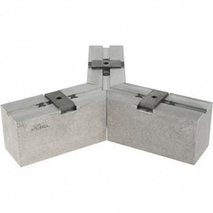Abbott Workholding Products - Tongue & Groove Attachment, Square Soft Lathe Chuck Jaw - 3 Jaws, Aluminum, 2-1/8" Btw Mount Hole Ctrs, 6-1/2" Long x 2-1/2" Wide x 3" High, 0.4724" Groove, 0.4724" & 12mm Fastener - Exact Tool & Supply
